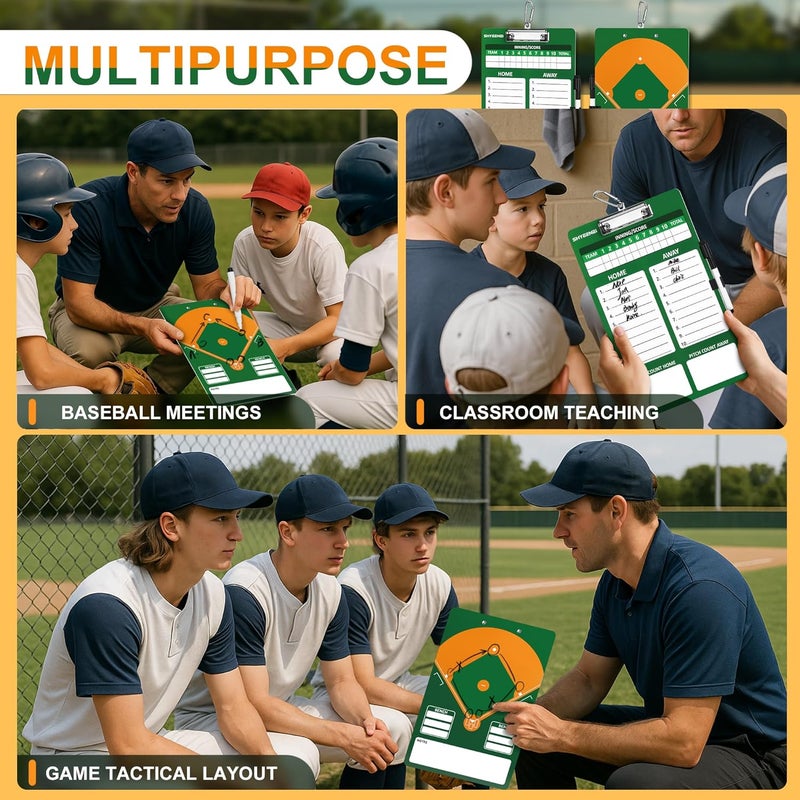 ShYeenei Baseball Lineup Board, Double-Sided Clipboard for Coaches, Dry Erase Lineup Boards, 3rd Generation Coaching Clipboard for Baseball, Softball, Portable and Efficient - Image 4